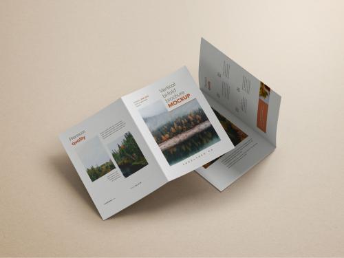 Vertical Bifold Brochure Mockup