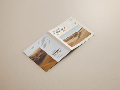 Square Bifold Brochure Mockup