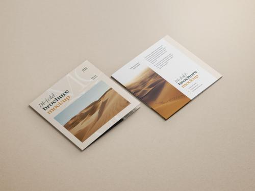 Square Bifold Brochure Mockup