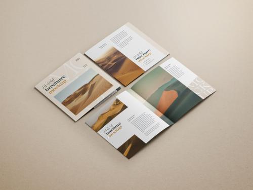 Square Bifold Brochure Mockup