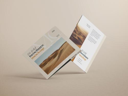 Square Bifold Brochure Mockup