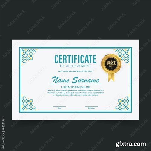Classic Certificate Of Achievement Award Template 6xAI