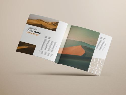 Square Bifold Brochure Mockup