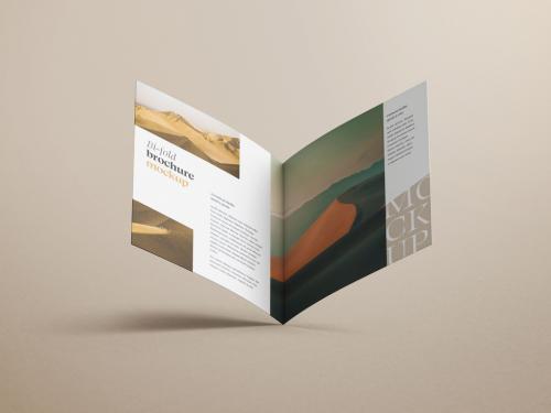 Square Bifold Brochure Mockup