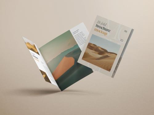 Square Bifold Brochure Mockup