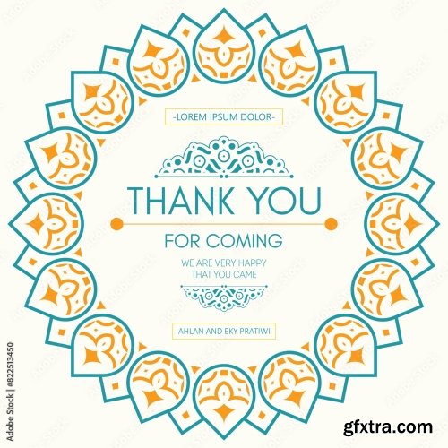 Colorful Patterned Wedding Thank You Cards 6xAI