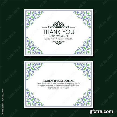 Colorful Patterned Wedding Thank You Cards 6xAI