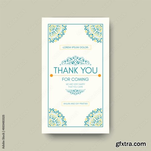 Colorful Patterned Wedding Thank You Cards 6xAI