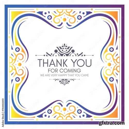 Colorful Patterned Wedding Thank You Cards 6xAI