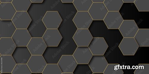 3D Futuristic Dark Hexagon Geometric Texture 6xAI