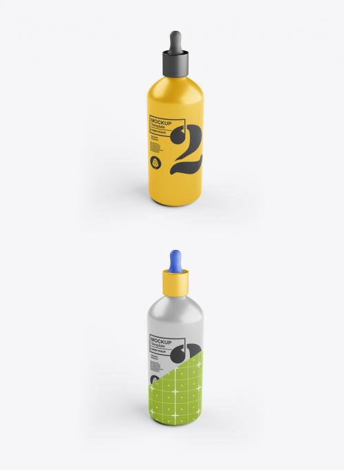 Metallic Dropper Bottle Mockup