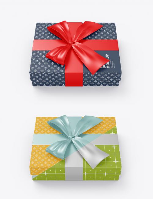 Glossy Gift Box Mockup