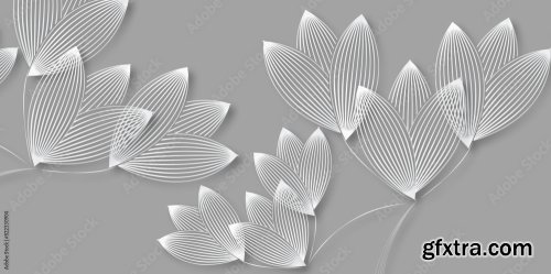 Luxury Flower Line Nature Design Texture 5xAI