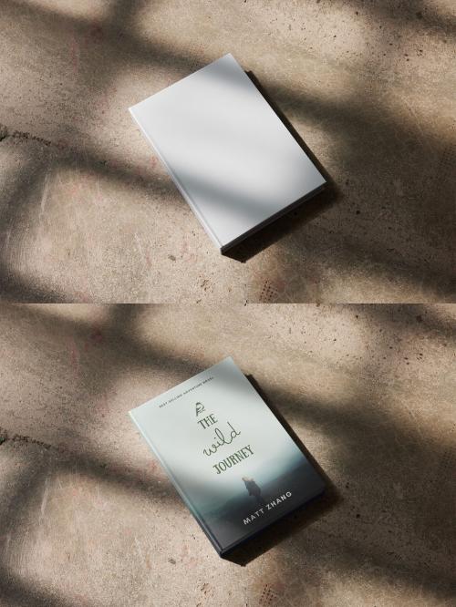 Close Hardcover Book Mockup With Window Light