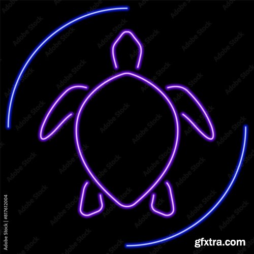 Turtle Neon Sign 6xAI