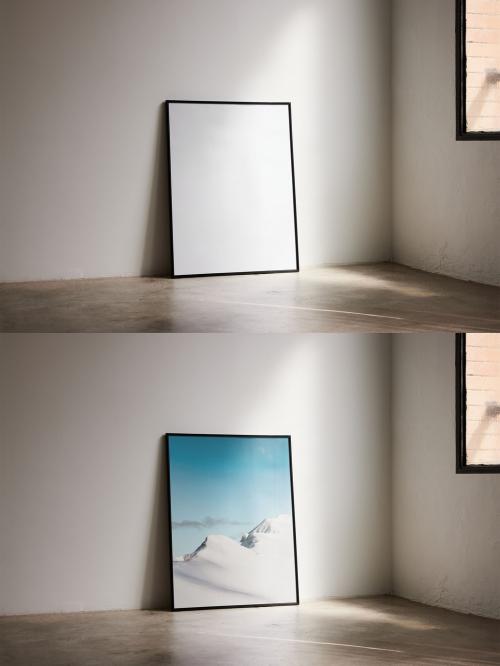 Big Picture Frame Mockup Leaning on Wall