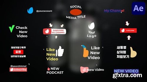 Videohive Social Media Buttons And Titles for After Effects 52411268