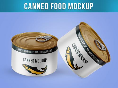 Canned Food Round Mockup PSD