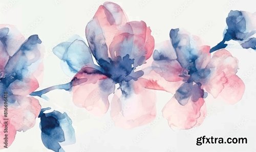 Floral In Watercolor Vector Background 6xJPEG