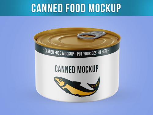 Canned Food Round Mockup PSD