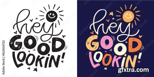 Funny Hand Drawn Doodle Lettering Quote 6xAI