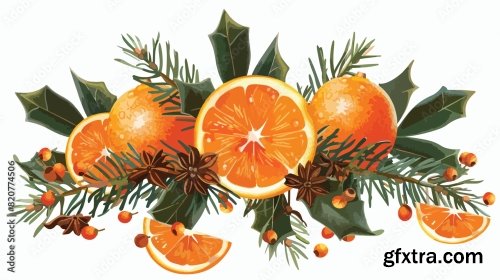 Handmade Christmas Decoration Made Of Tangerine 6xAI