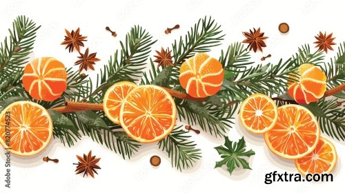 Handmade Christmas Decoration Made Of Tangerine 6xAI