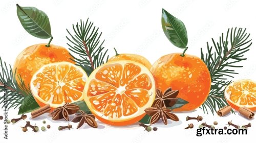 Handmade Christmas Decoration Made Of Tangerine 6xAI