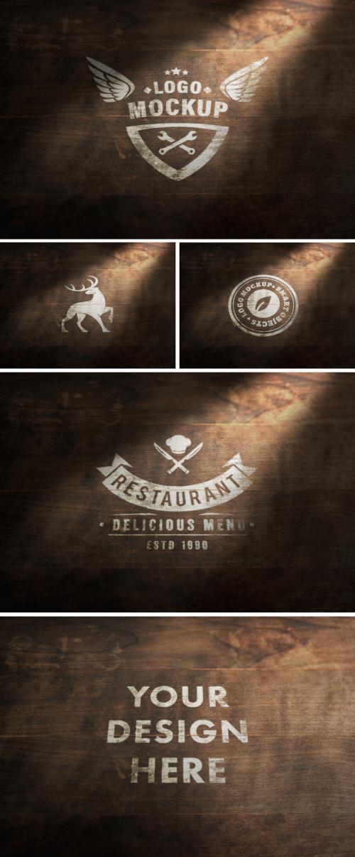 Weathered Wood Logo Mockup