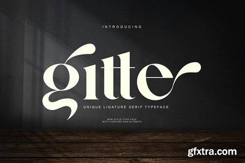 gitte unique ligature serif typeface G9FY769