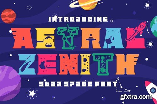 Astral Zenith - Star Space Font LALKPJP