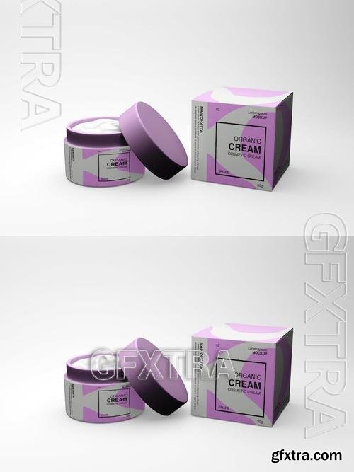 Cosmetic Cream & Box Mockup 4YDLLXX