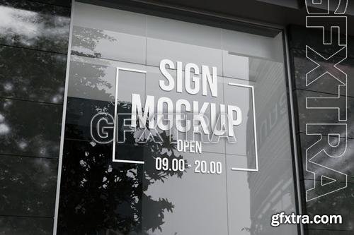 Logo on Glass Window Mockup N76JUBF