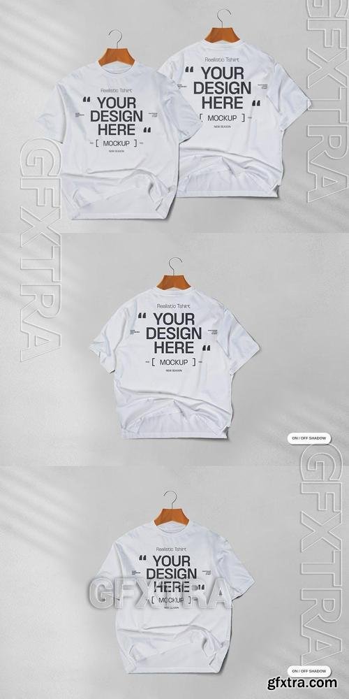 White Hanging Oversize Tshirt Mockup 3YP9MJC