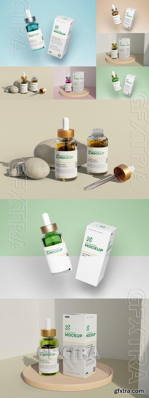 Glass Dropper Bottle and Box Mockup Vol.2 YMGS874