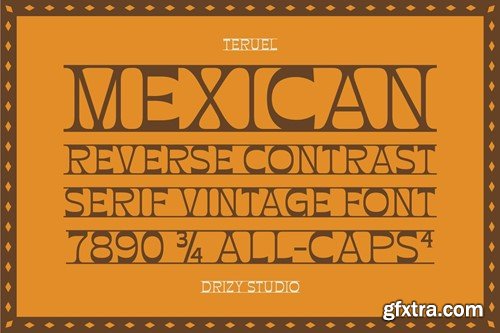 Teruel - Reverse Contrast Vintage Font KY6ULJT