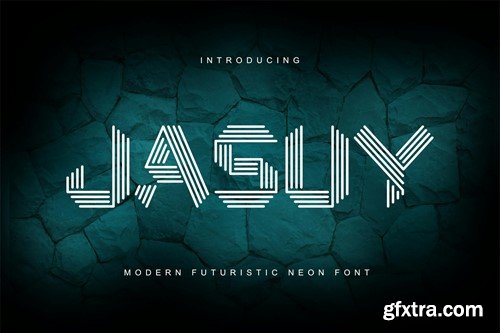 Jasuy - Modern Futuristic Neon Font GLG7SE9