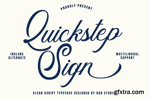 Quickstep Sign - Clean Script Font 73FYY9L