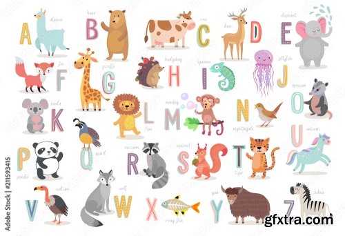 Cute Animals Alphabet 6xAI