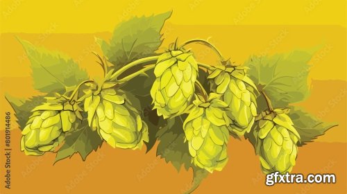 Fresh Green Hops And Leaves 6xAI