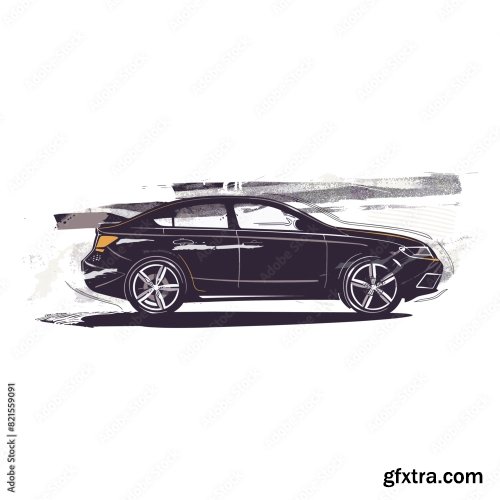 Car Vector Flat Design 6xAI