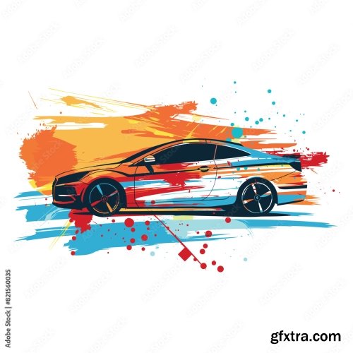 Car Vector Flat Design 6xAI