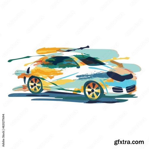 Car Vector Flat Design 6xAI