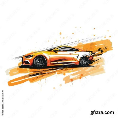 Car Vector Flat Design 6xAI