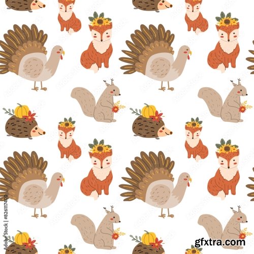 Autumn Fall Thankgiving Pattern 6xAI