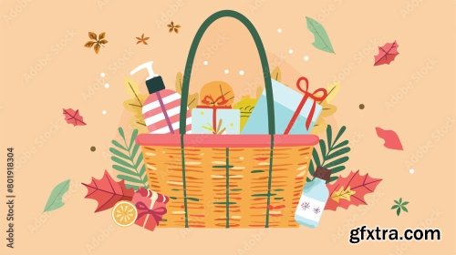 Gift Basket With Products 6xAI