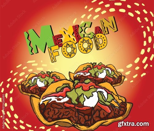 Mexican Food Illustration 6xAI