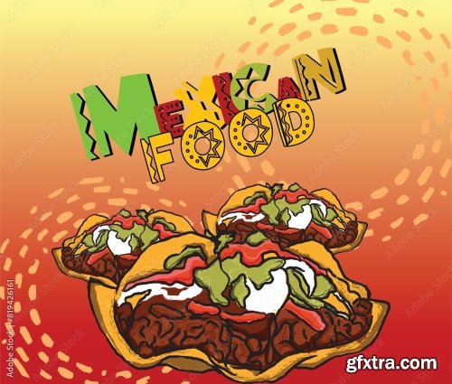 Mexican Food Illustration 6xAI