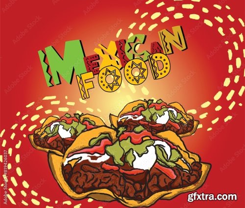 Mexican Food Illustration 6xAI