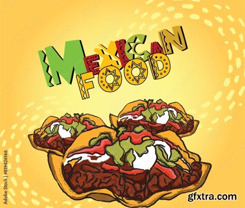 Mexican Food Illustration 6xAI